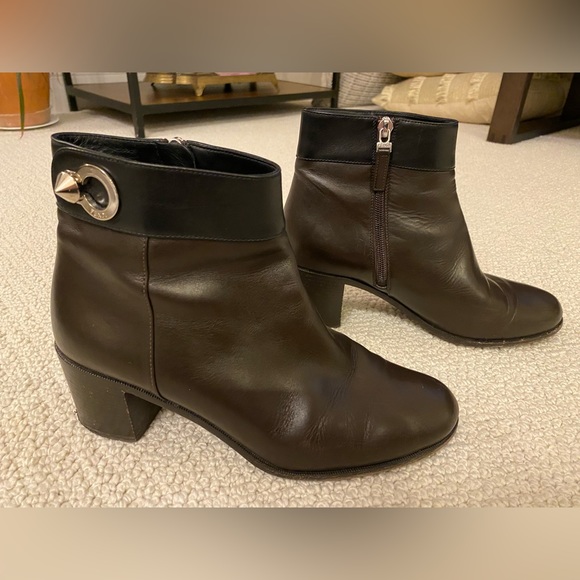 FENDI BROWN LEATHER BOOTIES SIZE 39 - Picture 1 of 5